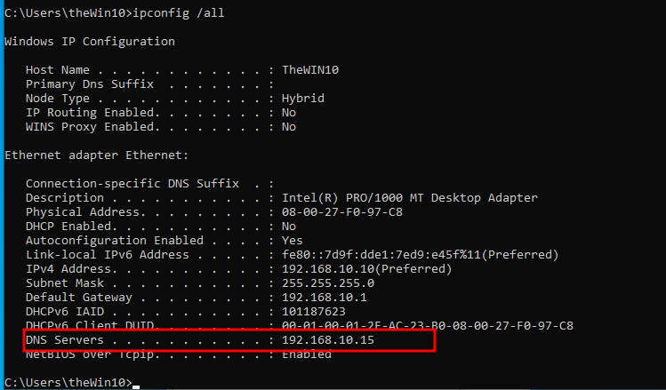 Configuring DNS Screenshot 2